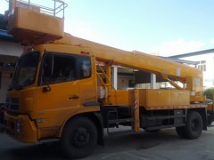 Truck mounted aerial platforms used in aerial cleaning